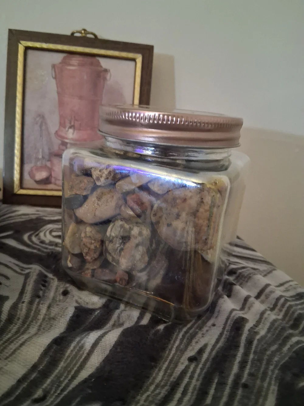 Glass Jar Filled With Beautiful Stones